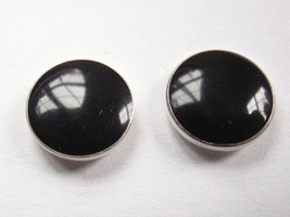 Black Onyx Simulated 925 Sterling Silver Stud Earrings 10mm - £5.74 GBP
