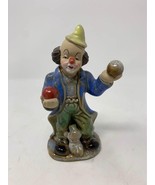Vintage Clown Ceramic Figurine With Juggling Balls And Dog - $23.22 CAD