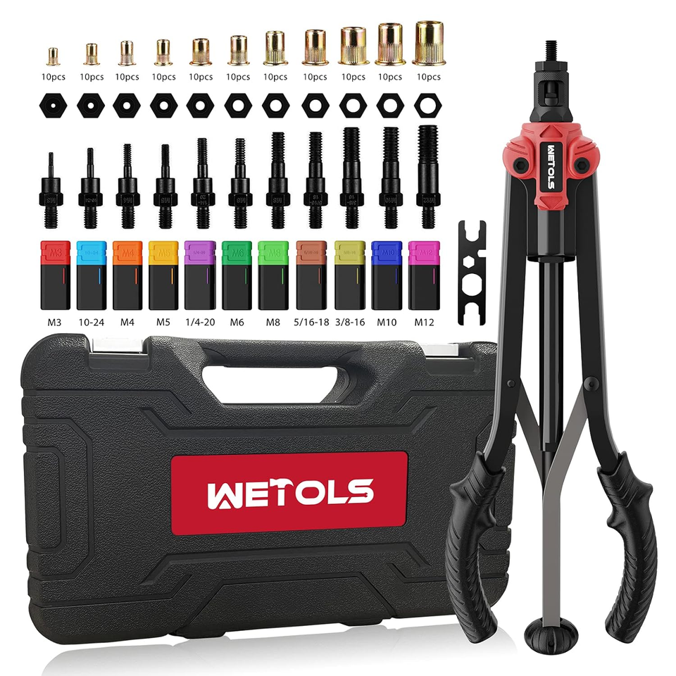 17&quot; Rivet Nut Tool, Hand Rivet Tool Kit with 11 Metric &amp; SAE Mandrels M3... - $162.99