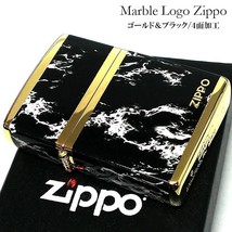 Marble Logo Gold Black Sculpture Zippo Oil Lighter MIB - $2,205.43 MXN