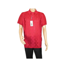 Mens Polo Shirt Slinky Sheer Short Sleeves Soft Touch by Stacy Adams 57007 Red image 4
