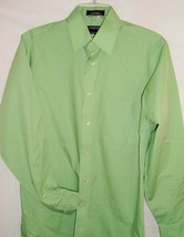 Mens Vintage Stratford The Super Shirt Green Long Slv Sz 14 1/2 32-33 Mod disco - £15.77 GBP