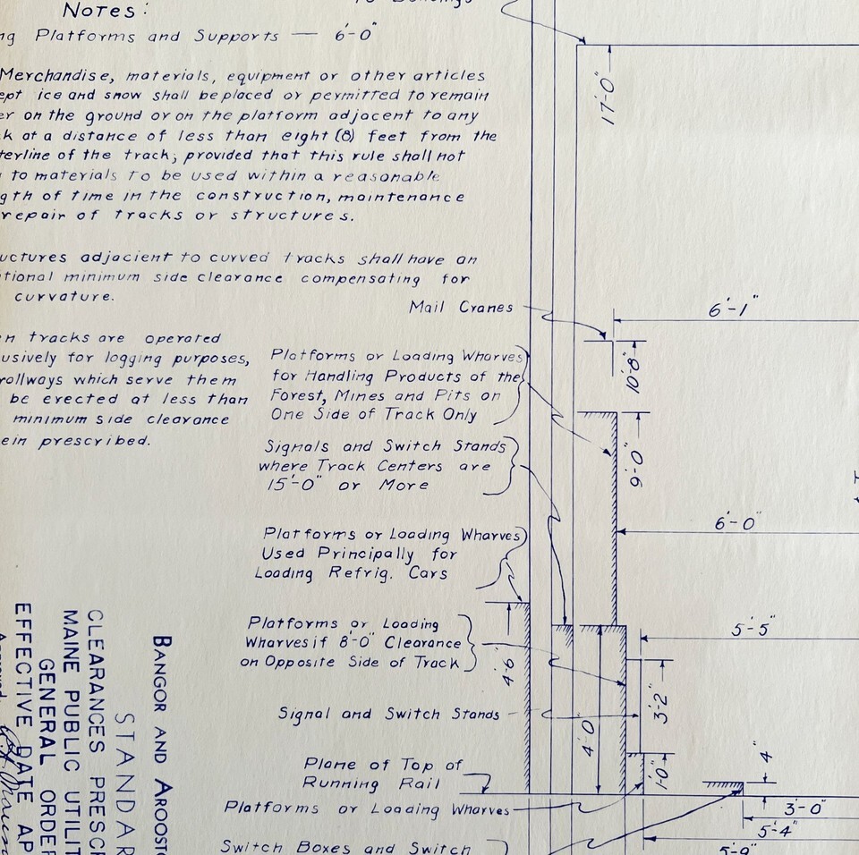 1956 Railroad Bangor Aroostook Utility Clearance Blueprint N4a Trains DW... - $37.96
