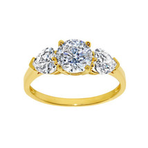 Solid Genuine 14k Gold 2ct Round Diamonette Cubic Zirconia Engagement Ring - $380.00+