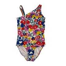 Hanna Andersson Girls Floral One Shoulder One Piece Swimsuit US 10 - £15.66 GBP