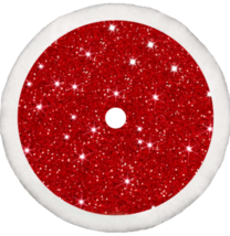 Christmas Tree Skirt  36 inches  Red Sparkly Sequins Glitter Plush NEW - $27.09