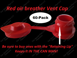60-Pack-GAS-CAN-RED-VENT-CAPS-Air Breather Fix Your Can GLUG-Wedco-Blitz-Scepter - $26.40
