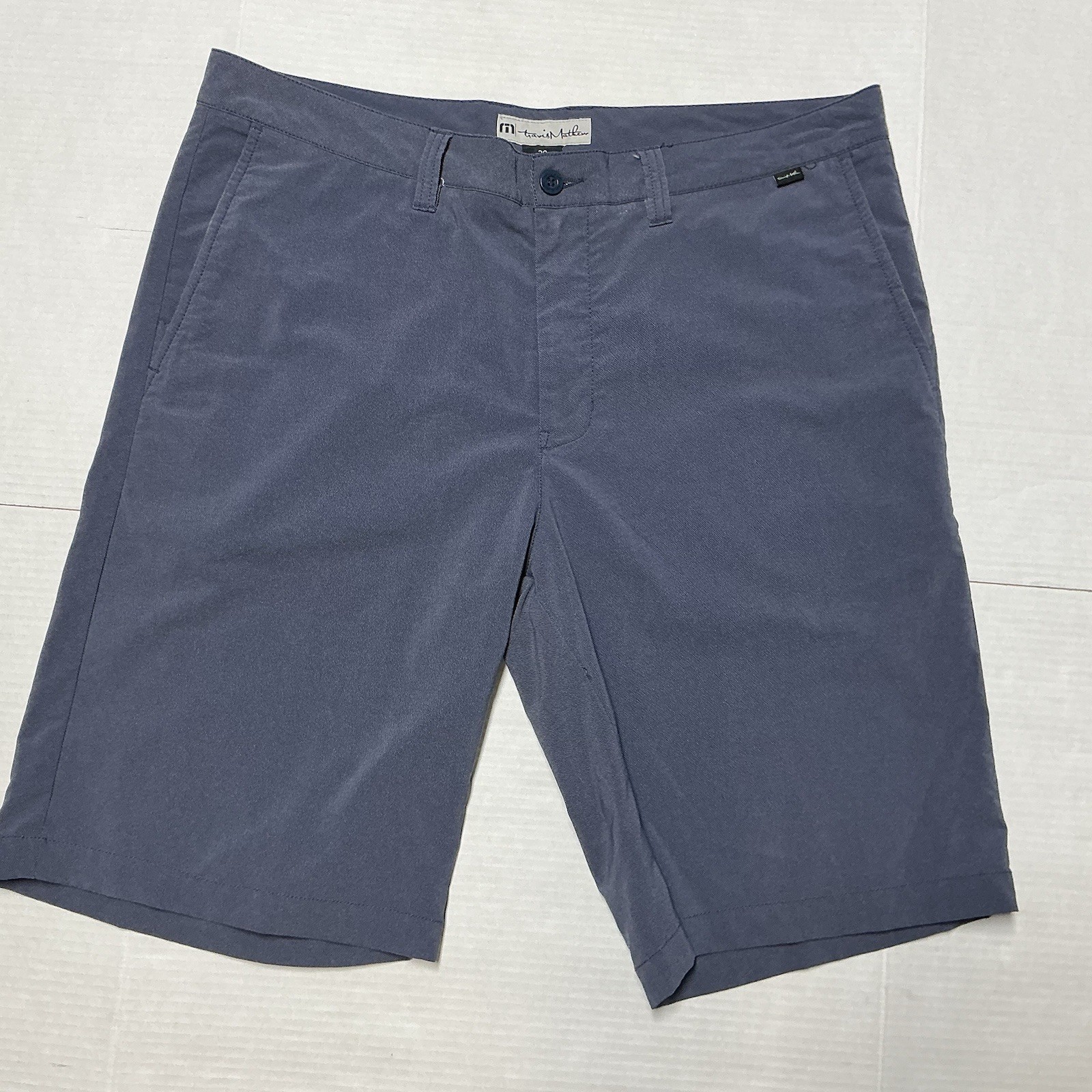 Travis Mathew Men&#39;s Navy Blue Flat Front Golf Shorts Stretch  Size 38  - $16.90