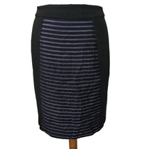 Black and Gray Striped Pencil Skirt Size 2 - £19.47 GBP