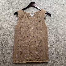 Chico&#39;s Design Size 1 Women’s Knit Tank Sleeveless Solid Tab Linen Blend - £7.50 GBP