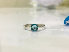 Natural aquamarine ring in 925 sterling silver - £108.02 GBP
