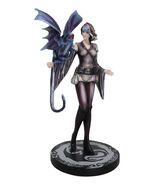 Fantasy Dragon Trainer Warrior Fairy Princess With Young Dragonling Figu... - €68,69 EUR