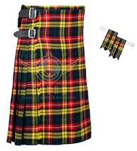 Men&#39;s Handmade Scottish Traditional Buchanan 8 yard Kilt With Flashes - £49.71 GBP