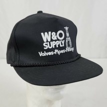 W&amp;O Supply Valves Pipes Fittings Hat Cap Black Snapback Cotton Marine In... - £11.21 GBP