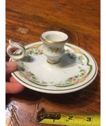 TELIER DU TABALOU Limoges china PINK FLOWERS Floral Swag Candle Holders (2) - $12.00