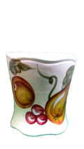 CERAMIC 4.5" tall CONTAINER w/fruit design  (hall ) - $1.20