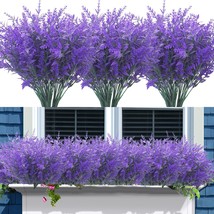 12 Bundles Artificial Lavender Flowers Outdoor Fake Flowers For Decoration, Blue - £30.05 GBP