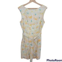 NWT Pendleton | Gloria Yellow Floral Shift Dress with Matching Belt Womens 12 - £49.31 GBP