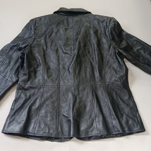 Preston & York Women's Black Genuine Lamb Skin Leather Buttons Jacket Size Large image 15