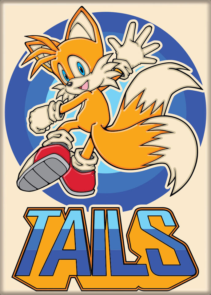 Sonic the Hedgehog Game Tails Figure On White Refrigerator Magnet NEW UN... - $3.99