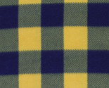 Fleece 2.75&quot; Check Plaid Stripe Navy Yellow Fleece Fabric Print A511.19 - $7.97
