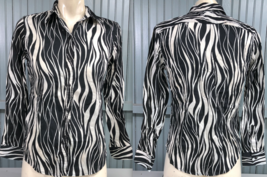 Womens Small Ralph Lauren Chaps Animal Zebra Print Cotton Button Blouse  - £10.84 GBP