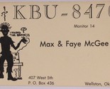 Vintage CB Ham radio Amateur Card KBU 8470 Wellston Oklahoma - £3.93 GBP