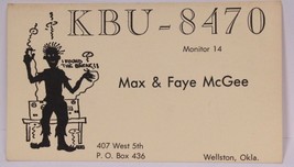 Vintage CB Ham radio Amateur Card KBU 8470 Wellston Oklahoma - £3.92 GBP