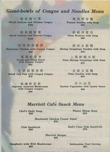 J W Marriott Hong Kong Congee &amp; Noodles &amp; Snack Menu Hong Kong China 1990&#39;s - $27.72