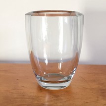 STROMBERGSHYTTAN Swedish art glass vase - signed Stromberg B250 clear he... - $45.00