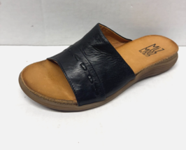 MIZ MOOZ WOMEN&#39;S   LEATHER SLIP ON  SANDALS BLACK 37EU / 7US  # A-92 - $39.95
