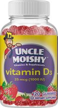 Uncle Moishy Vitamin D3 1000 IU Chewable Gummies - Strawberry Flavor - 1... - $24.40