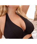 Shapermint Essentials Full Coverage Halter Bikini Top L Black NEW 81004 - £20.04 GBP
