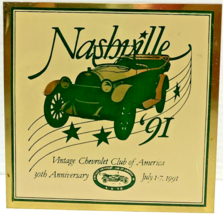 Chevrolet Club of America Plaque 1991 Nashville 30th Anniversary  4” X 4... - $30.77