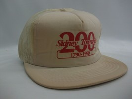 Sidney Township 200 1990 Heavily Yellowed Hat Vintage Snapback Trucker Cap - £12.93 GBP