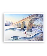 STONE ARCH BRIDGE WITH CARDINAL (Note Cards  by Artist Gail Vass) - £15.68 GBP