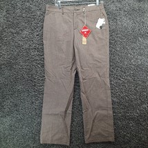 Khakis &amp; Co Pants Women 10 Red Green Plaid Stretch Straight Leg High Waist. - £6.85 GBP