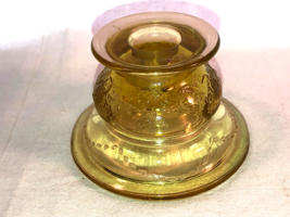 Amber Madrid Candlestick Depression Glass Mint - $7.99