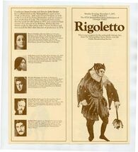 Rigoletto Program Metropolitan Opera Placido Domingo Isola James Ileana ... - $17.82