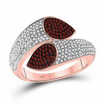 10kt Rose Gold Womens Round Red Color Enhanced Diamond Fashion Ring 3/4 Cttw - £769.55 GBP