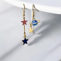 Asymmetrical Planet and Stars Earrings NEW - £11.23 GBP