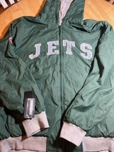 XXL  NFL NEW YORK  JETS  Men Jacket Reversible Puff Fleece New With  Tags - £39.32 GBP