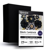 SANZIX 120 Sheets Black Cardstock Paper 8.5 x 11 80lb/216 GSM Cover Card... - $624.82 MXN