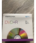 MEMOREX DVD-R 10PK 16X 4.7 GB 120 Min  NEW Sealed . - £5.37 GBP