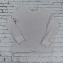 GAP Sweater Mens Medium White Gray Long Sleeve Slub Dorito Crew Neck Cotton - $17.99