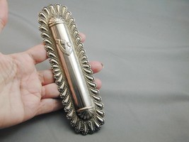 Ornate Sterling Repousse Mezuzah 6 1/16&quot; Scroll Holder Case - £119.52 GBP