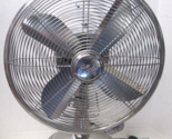 Hunter Retro Table Fan 12&quot; Brushed Nickel Model 90400 Silver - Excellent - $32.29