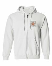 Burgess Irish Coat of Arms Full Zip Hoodie - White - Size Large - $662.24 MXN