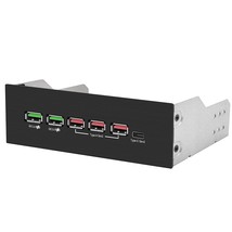 5.25In 10Gbps Usb 3.1 Gen2 Hub And Type-C Port,Front Panel Usb Hub With Qc 3.0 Q - £60.64 GBP