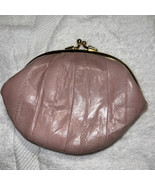 Lee Sands Pink Eel Skin Vtg Coin Purse Wallet 2 Compartments - £15.43 GBP